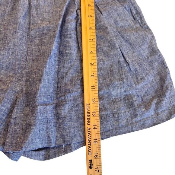 Zara Cute Linen Chambray High-Waisted Shorts Sz S EUC Preppy - Picture 6 of 9